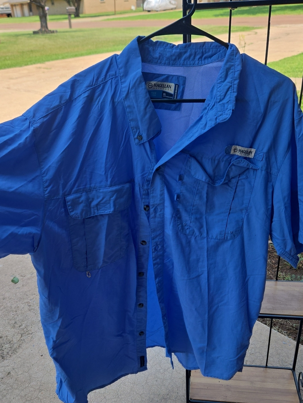 Magellan Outdoors Short-Sleeve Fishing Shirt - Royal Blue